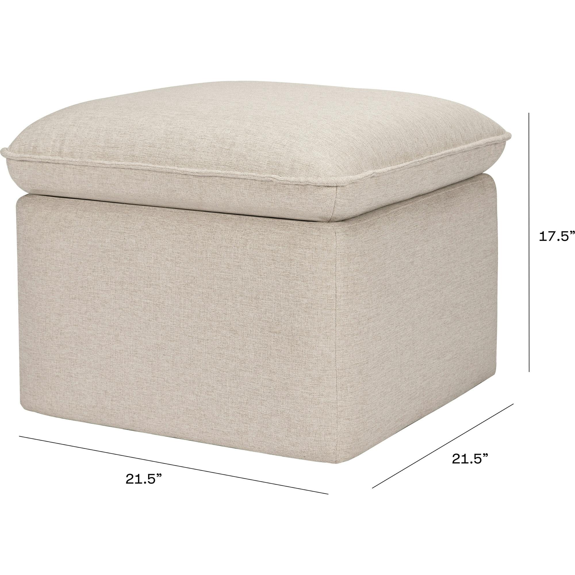 Cali Eco-Performance Fabric Storage Ottoman With USB Port