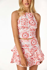 Amore Flounce Skirt Red