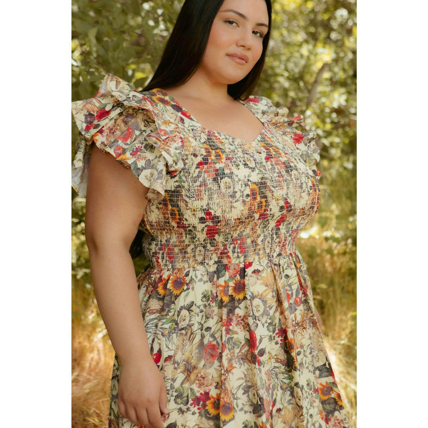 Hattie Dress in Rose Vine
