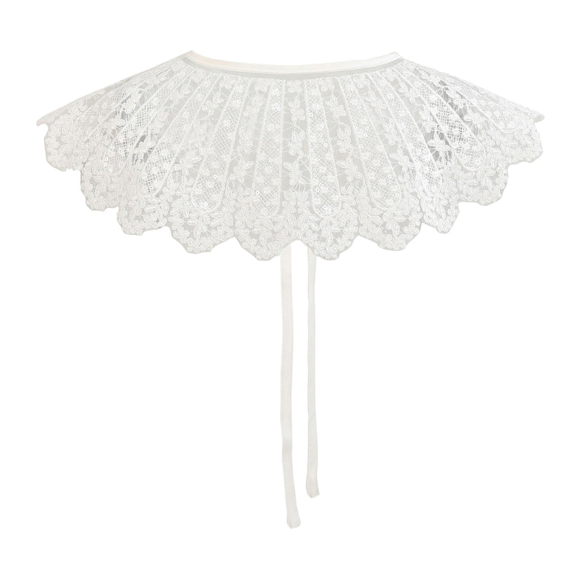 White Lace Ribbon Stole