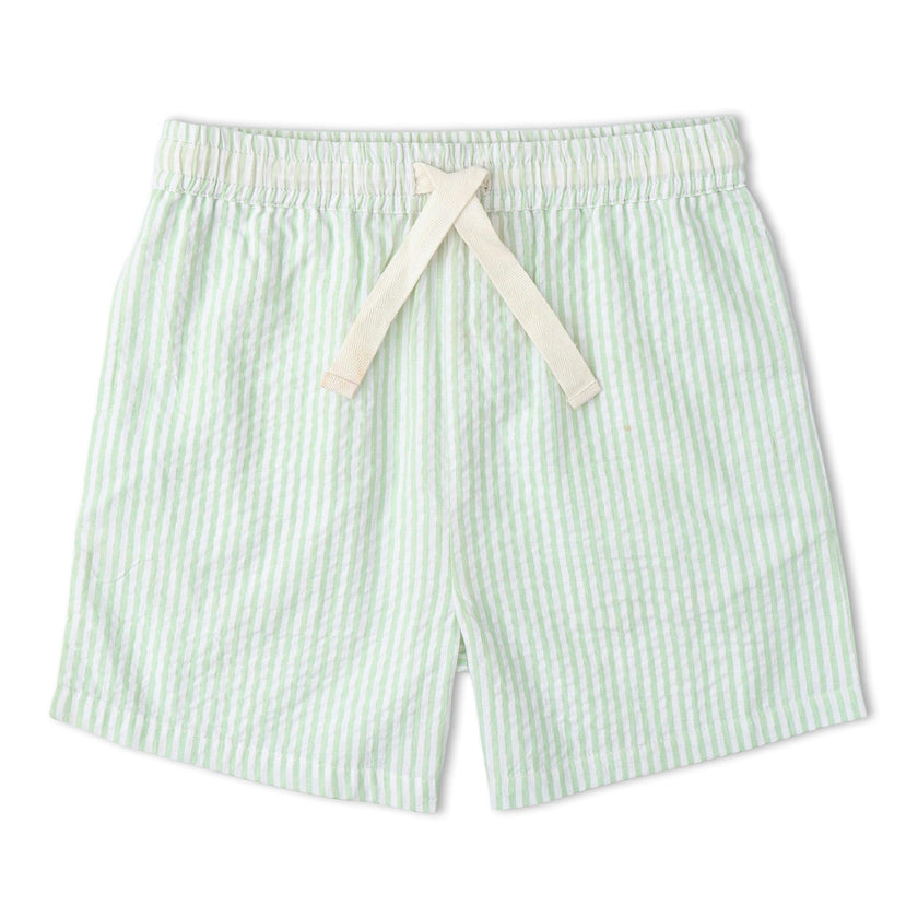 Organic Shirt & Shorts Set - Basil Stripes