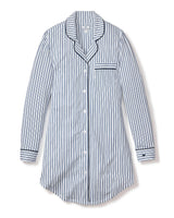 Women's Pima Nightshirt in Navy French Ticking