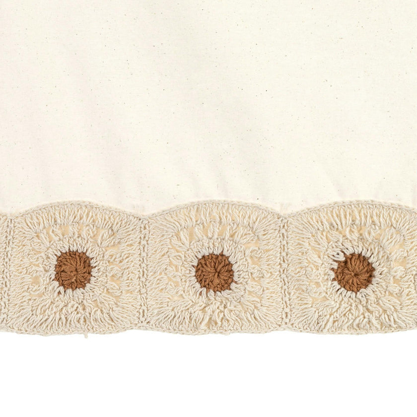 Beige Crochet Crib Skirt