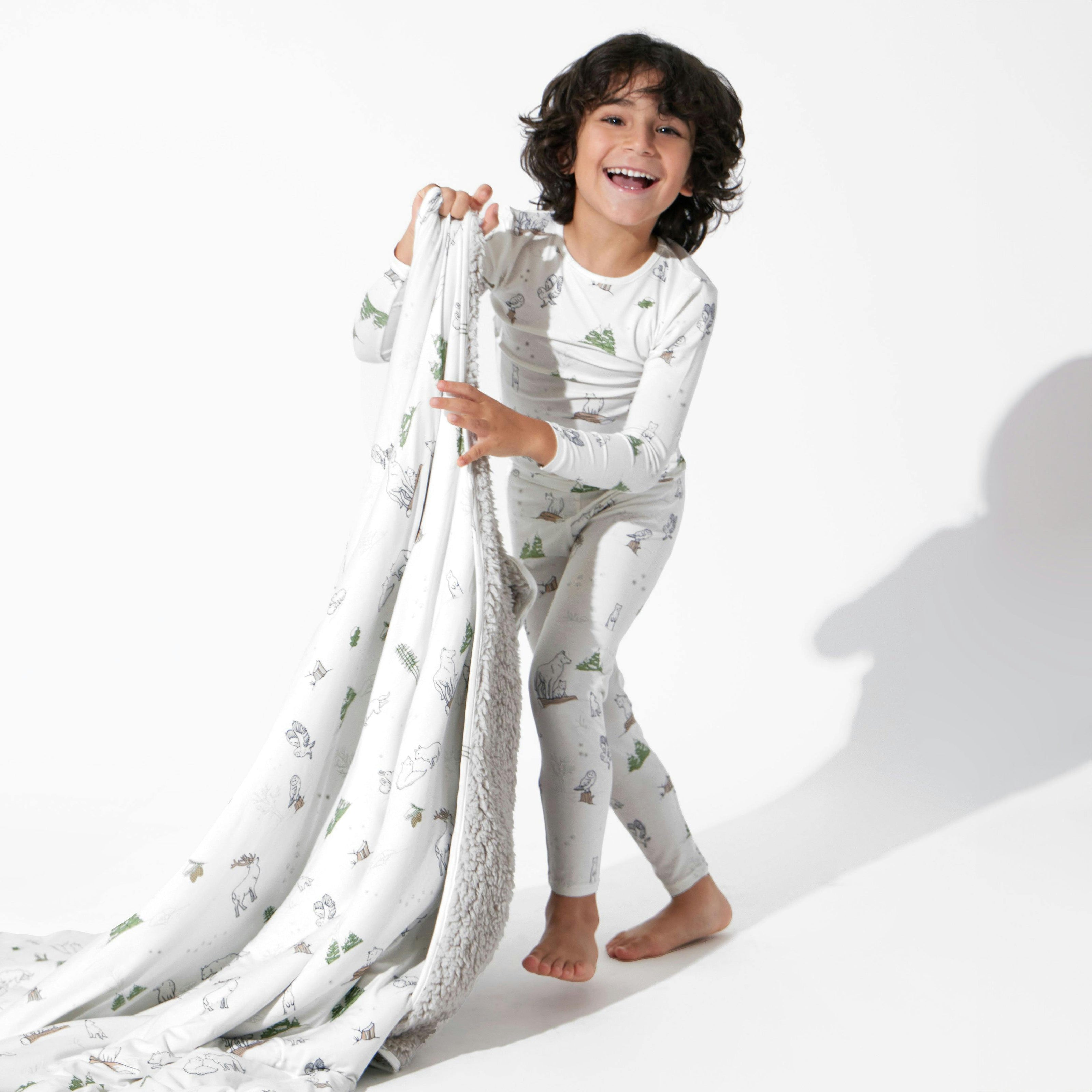 Winter Forest Animals Bamboo Kids Pajamas