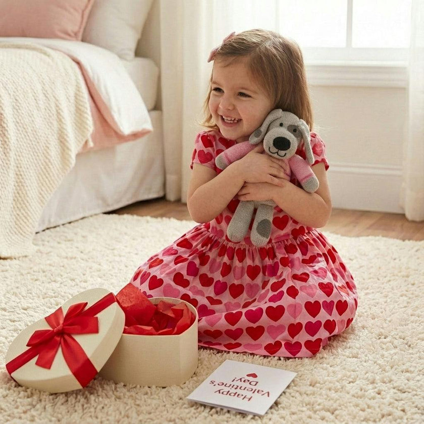 Valentine Puppy Plush, Pink