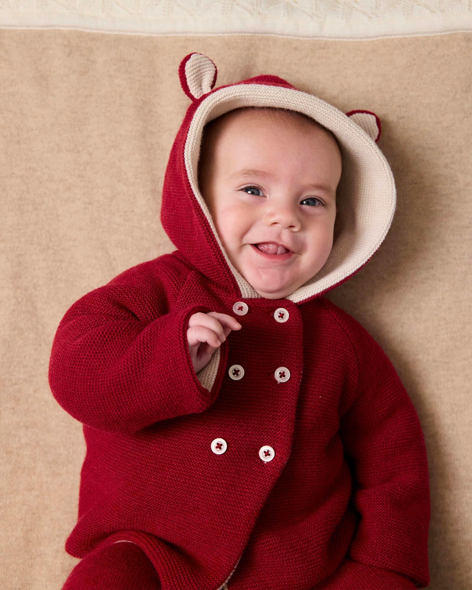 Baby Teddy Coat in Crimson