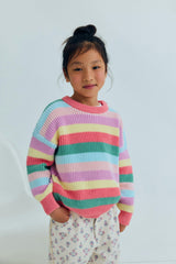 Canela Jumper Flamingo Pink Multicolor Stripes