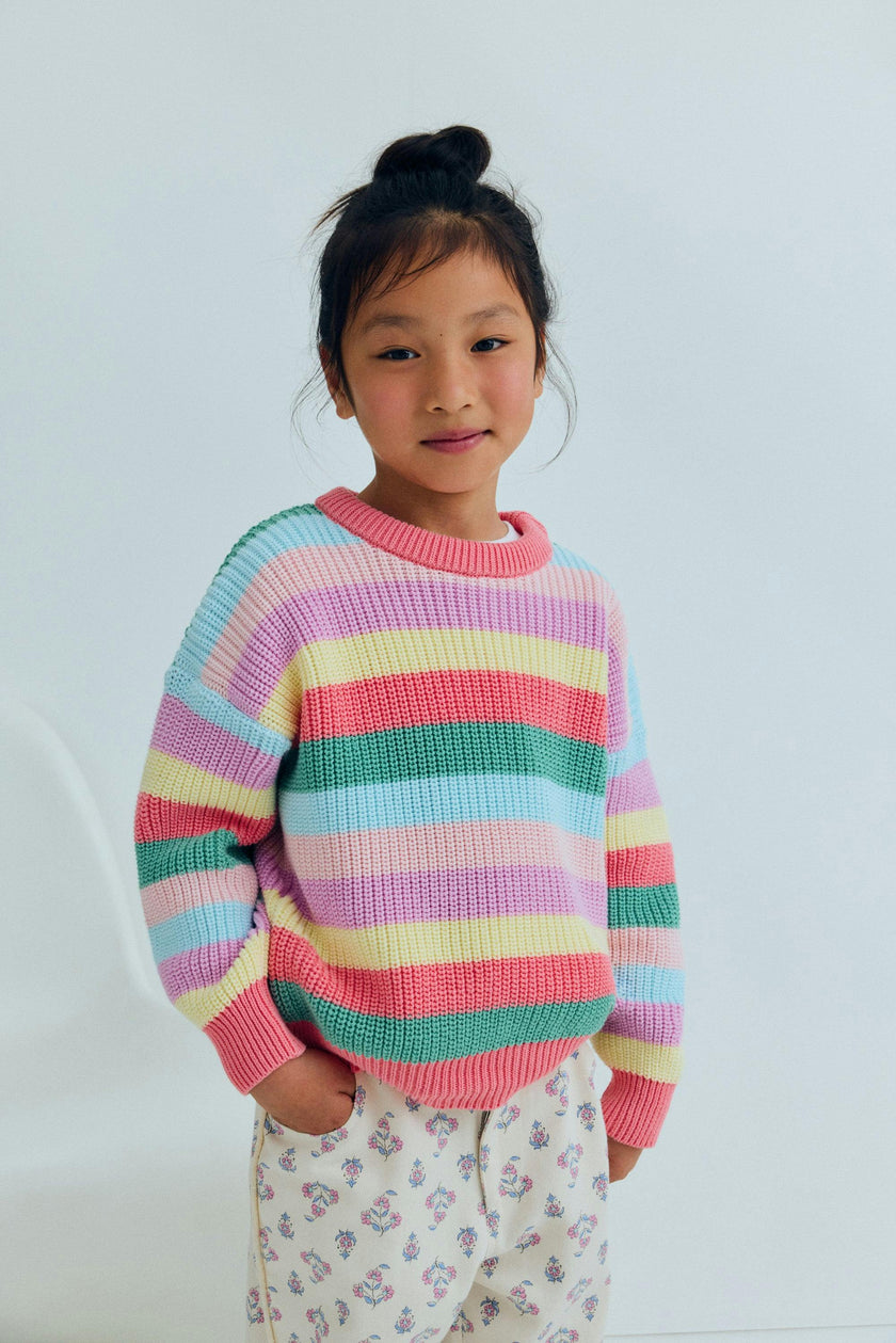 Canela Jumper Flamingo Pink Multicolor Stripes