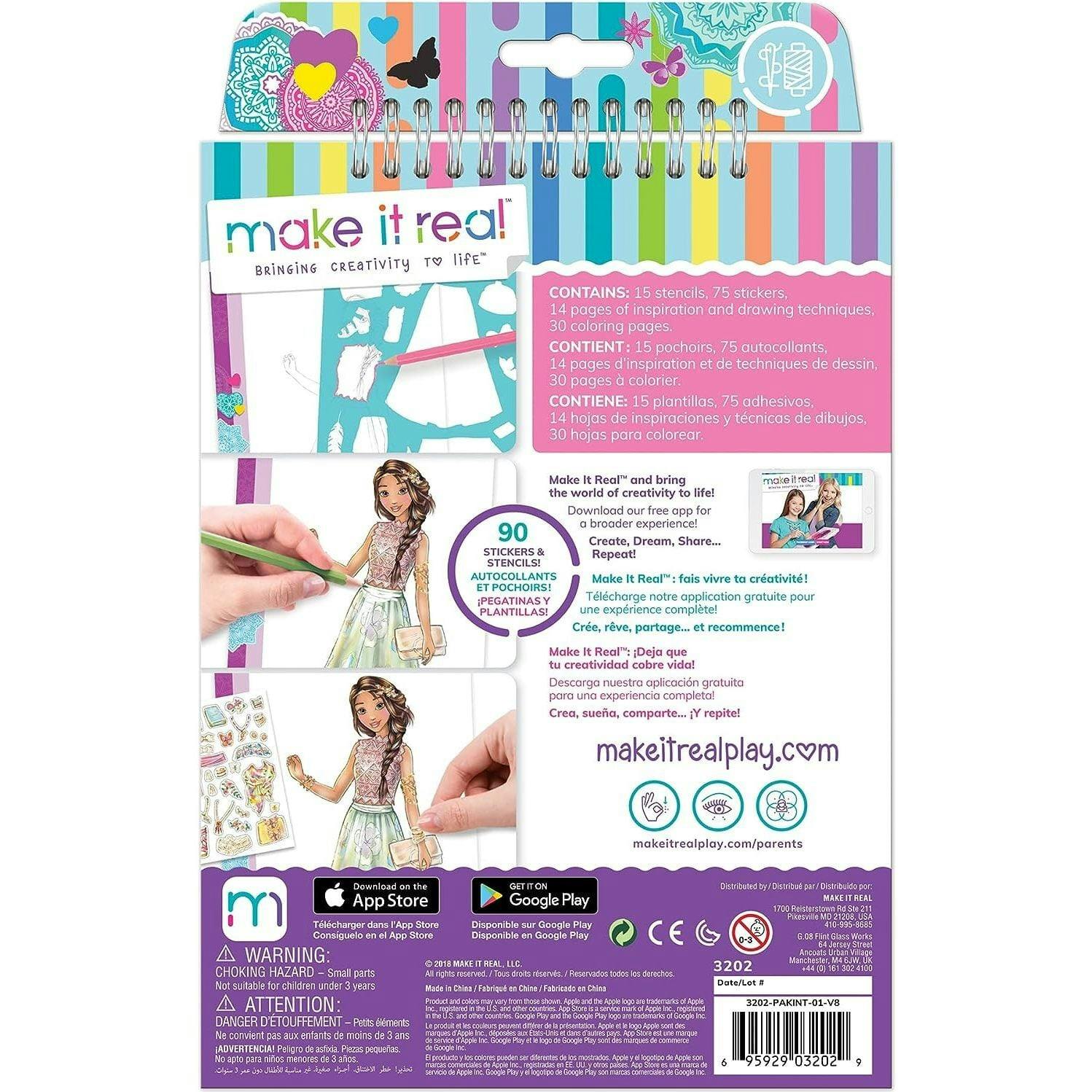 Fashion Design Sketchbook: Blooming Creativity - Includes 90 Stickers & Stencils