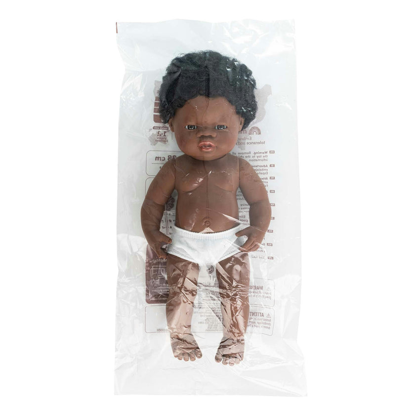 Baby Boy Doll with Dark Skin 15 inch
