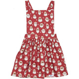 Holiday Pinafore Dress in Christmas Santas