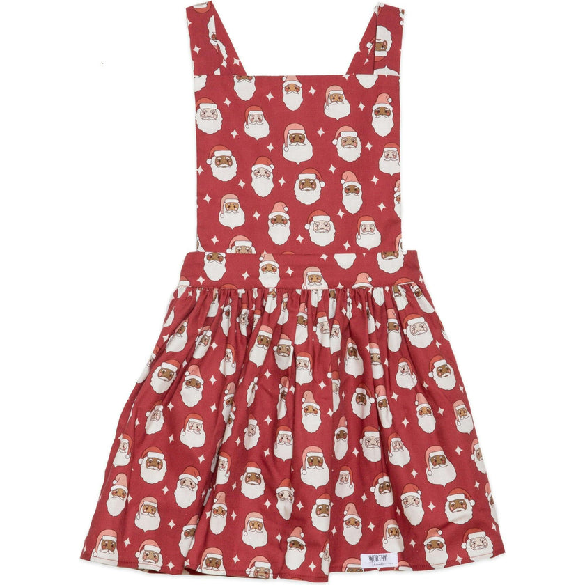Worthy Threads Pinafore Dress Santas / Newborn