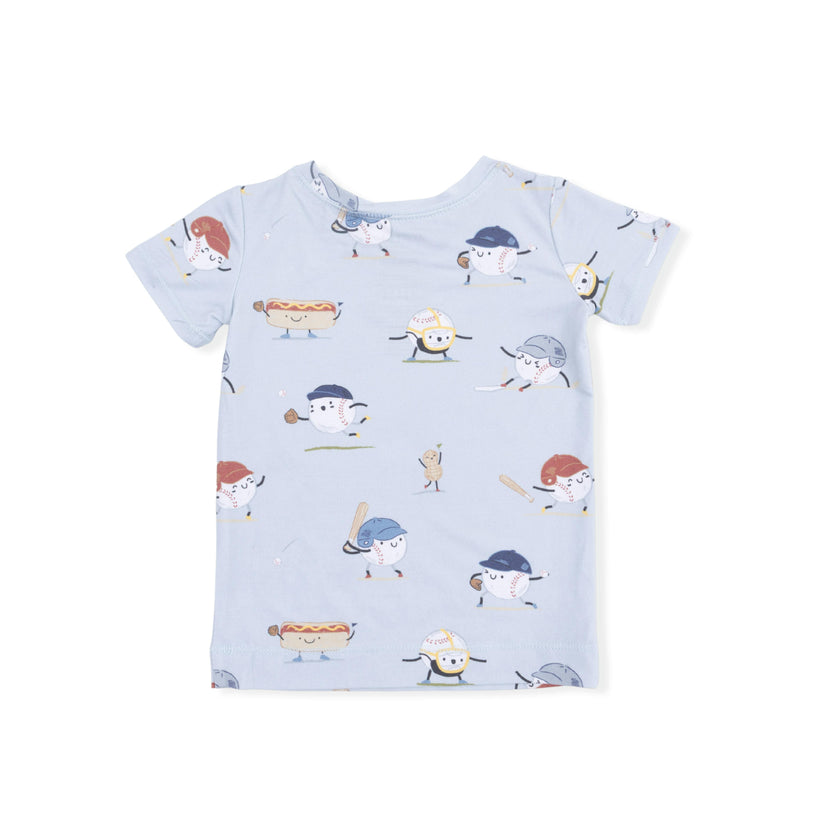 Baseballs Playing Baseball - Short Sleeve Loungewear Set