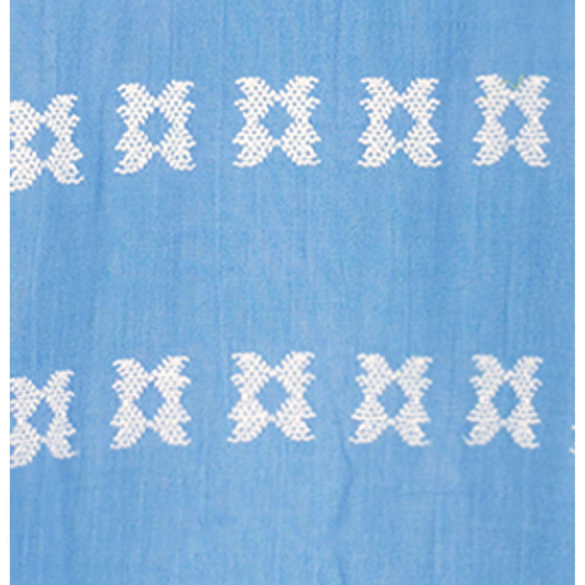 Mini Eva Girls Dress Sky White Embroidery, Sky Blue