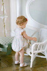 Alizee Cherry Ruffled Sleeve Bubble Romper