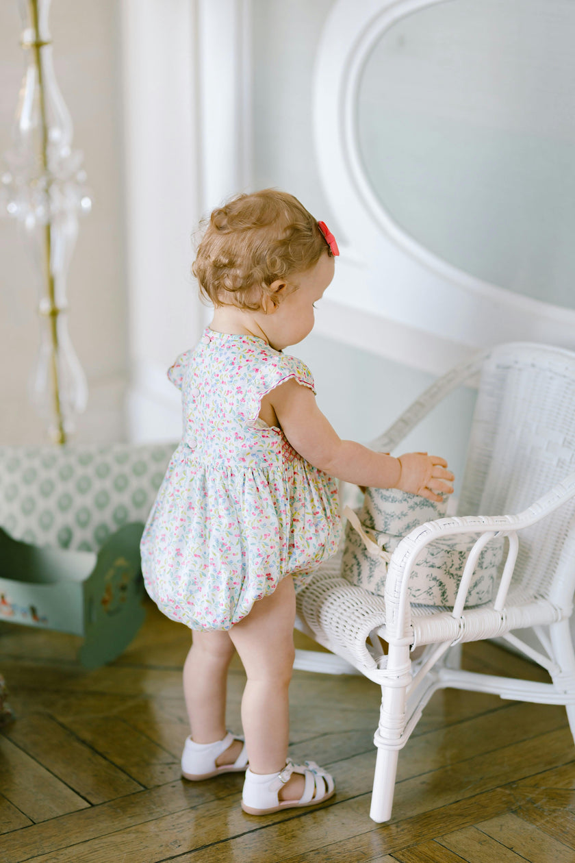Alizée Cherry Smocked Bubble Romper