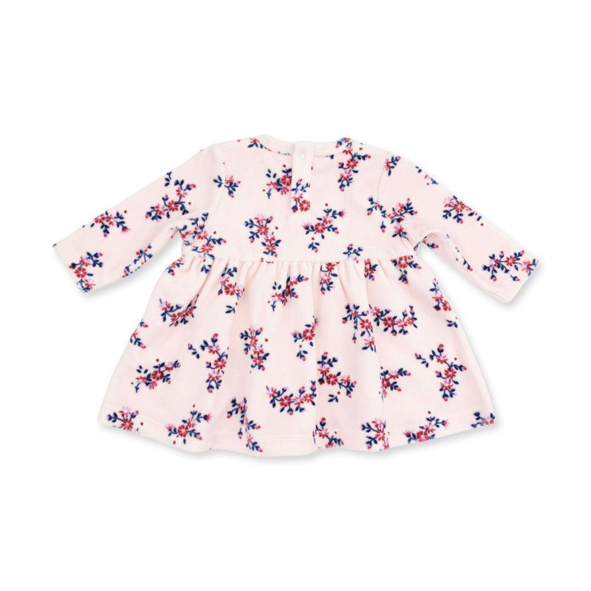 Nora Floral Velour - Long Sleeve Empire Waist Dress and Bloomer