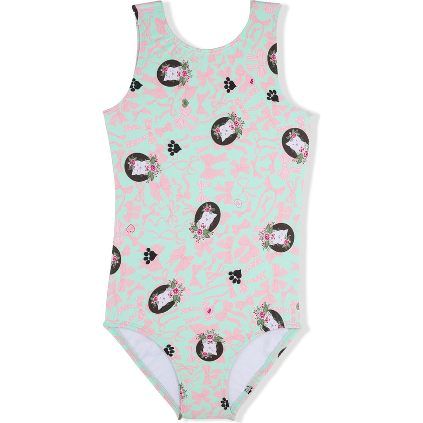 Kitty Bows Leotard, Green