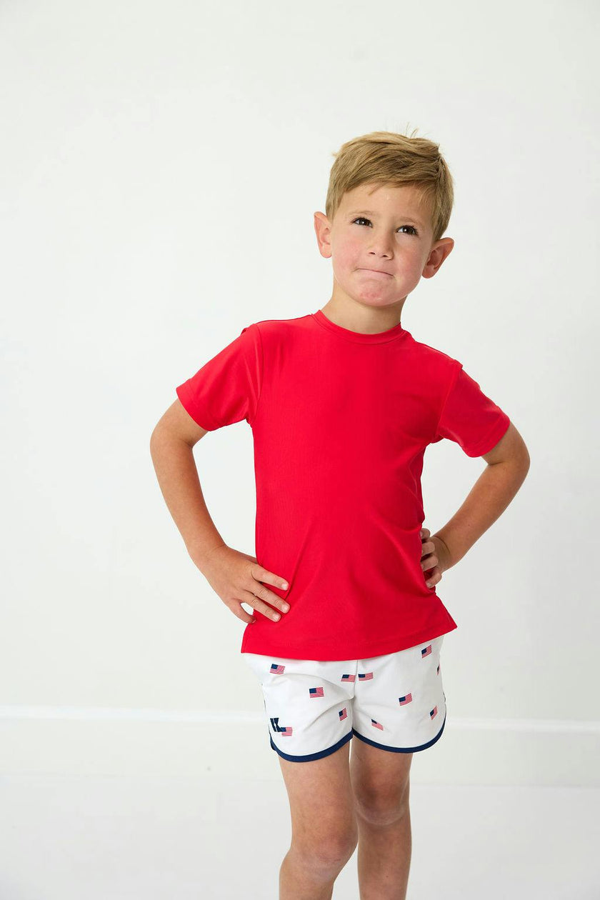 red practice shirt