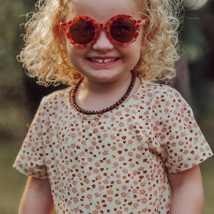 Original Round Sustainable Sunglasses | Bio-Based Bendable Polarized | Sunset Tortoise