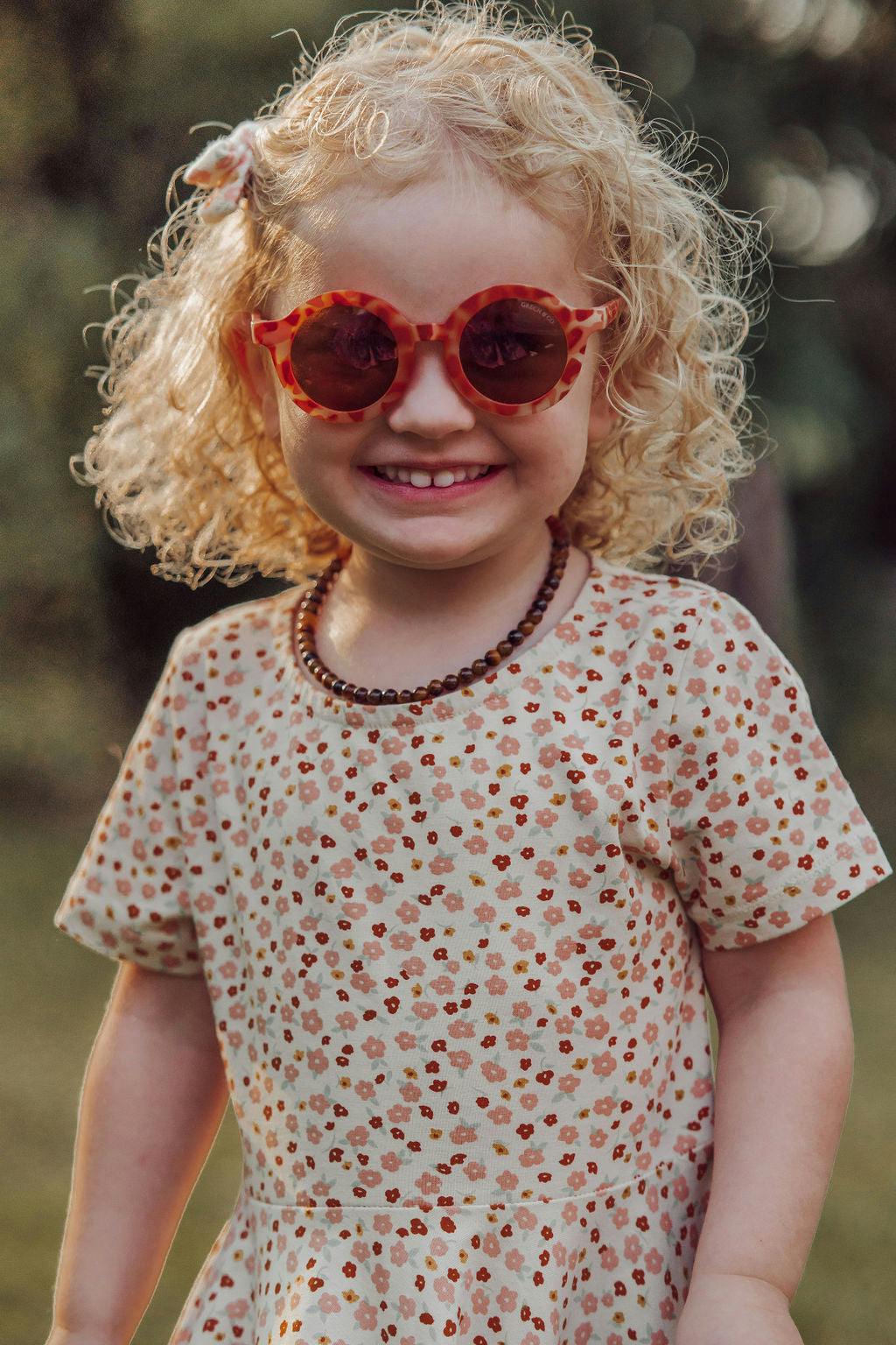 Original Round Sustainable Sunglasses | Bio-Based Bendable Polarized | Sunset Tortoise