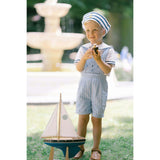 George Blue Stripe Sailor Overalls & Shirt Set
