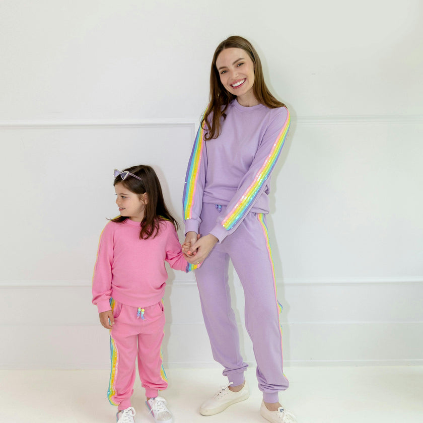Pink Rainbow Sequin Set