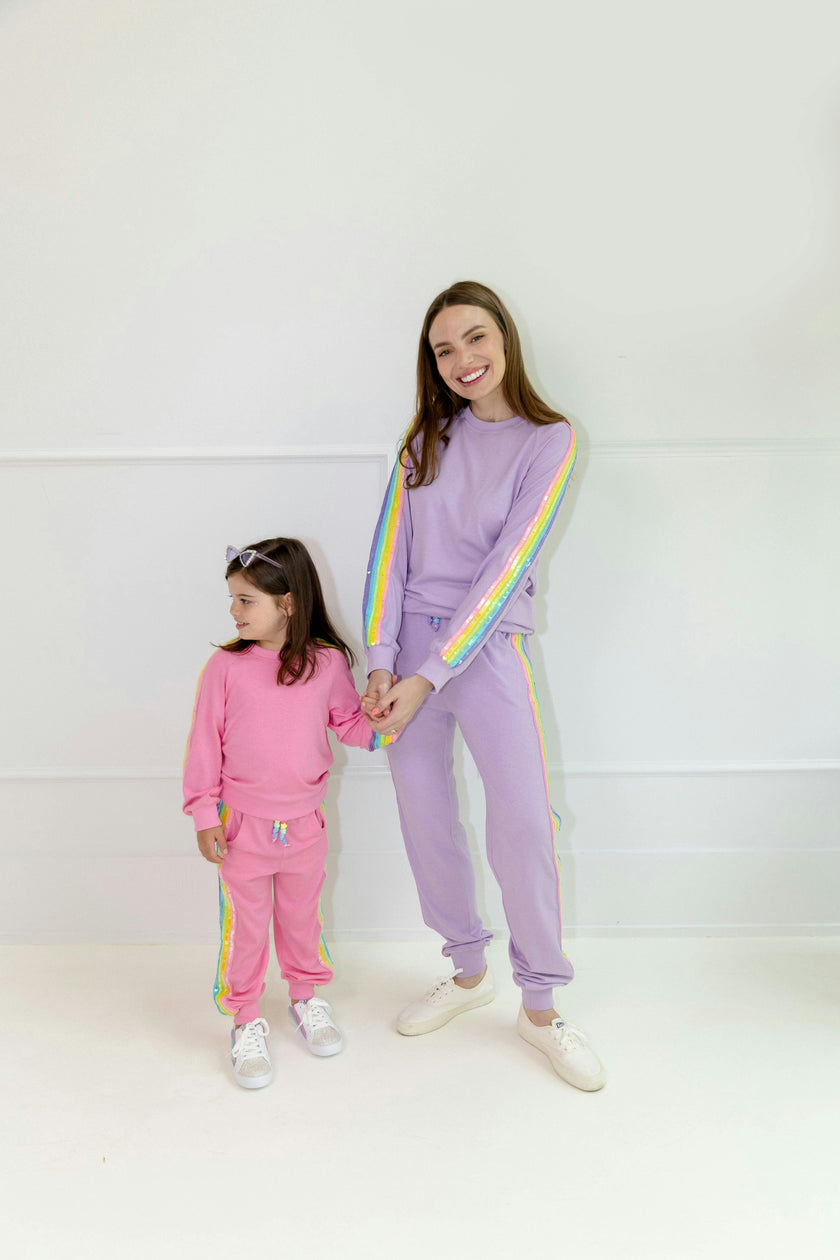 Pink Rainbow Sequin Set