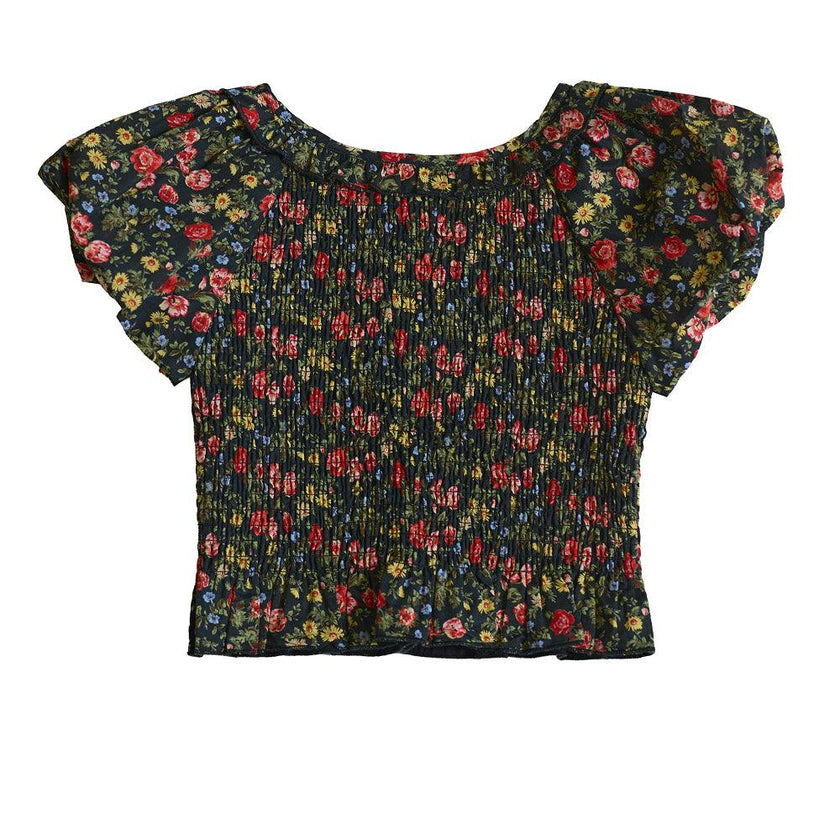 Mini Annalise Top in Obsidian Vintage Poppies