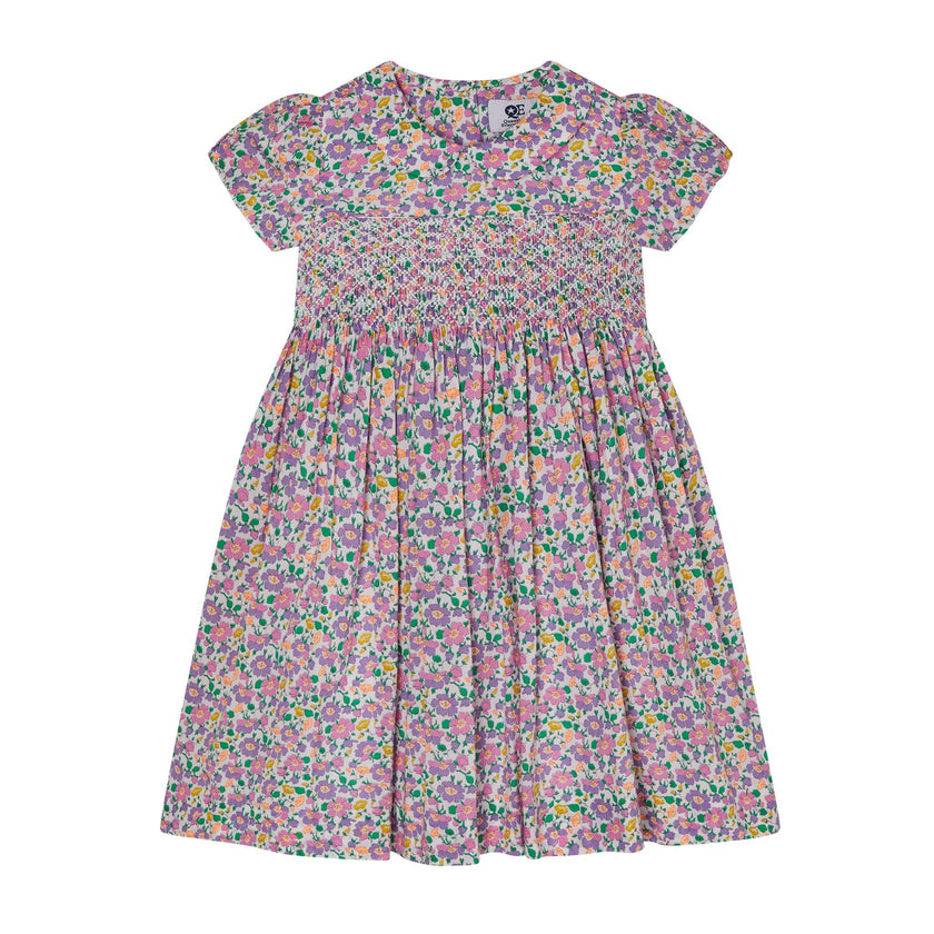 Made With Liberty Fabric Smocked Girls Dress Crisantha