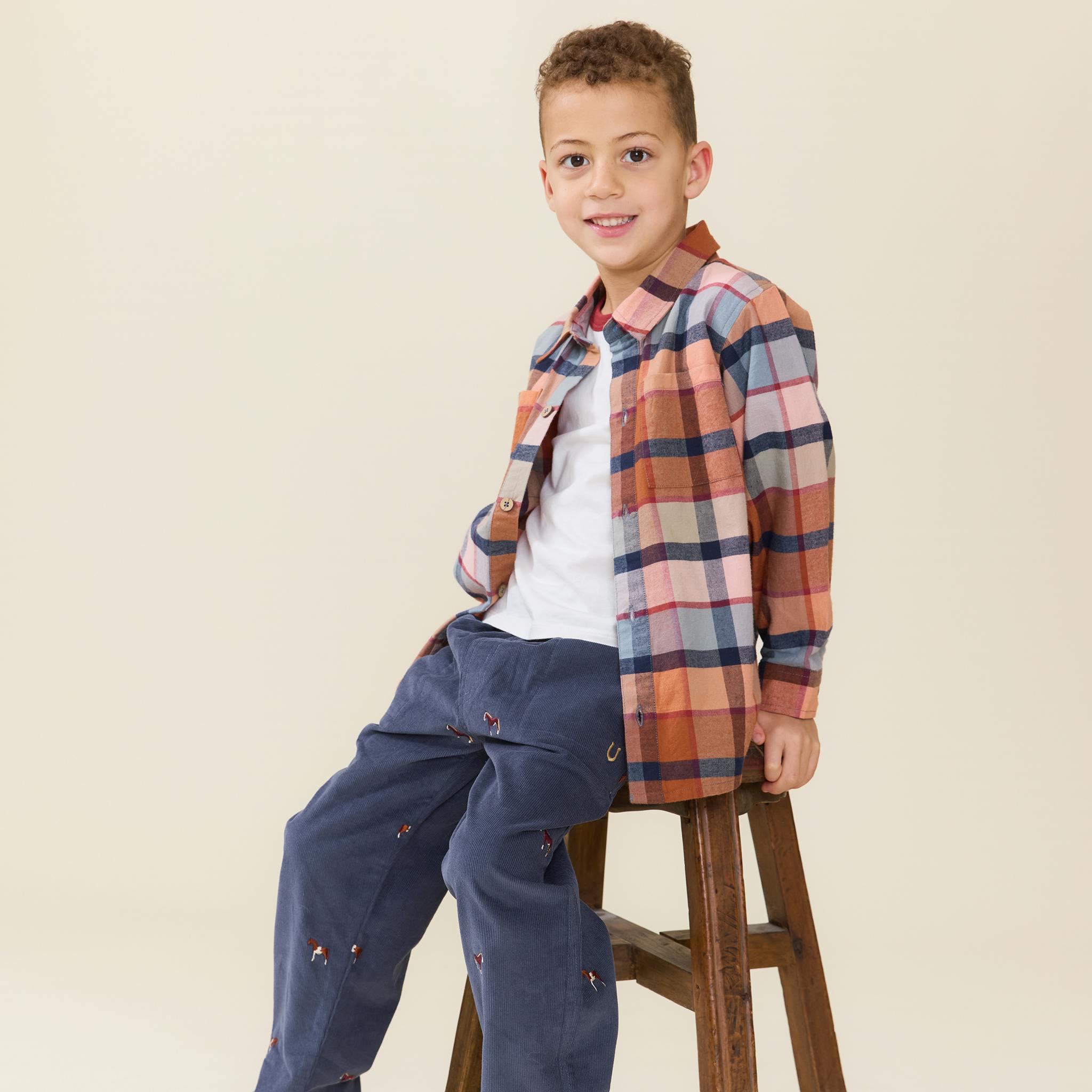 Boys Long Sleeve Jack Shirt - Hayride Plaid