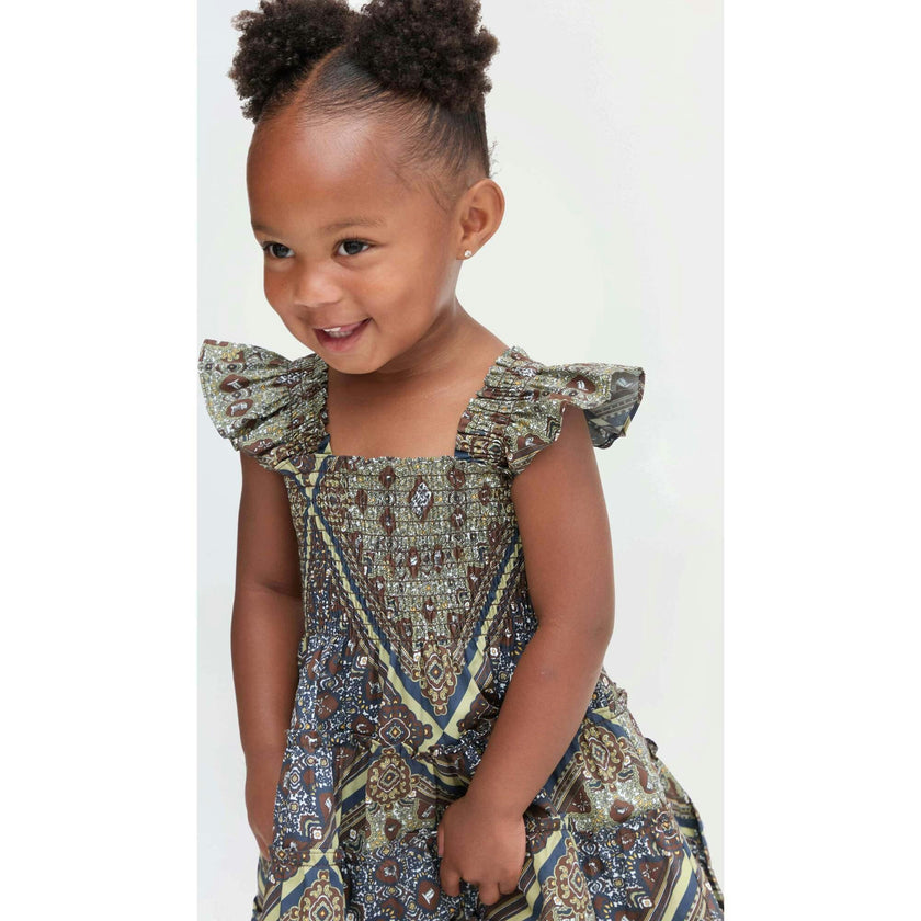 The Tiny Ellie Nap Dress - Olive Equestrian Scarf