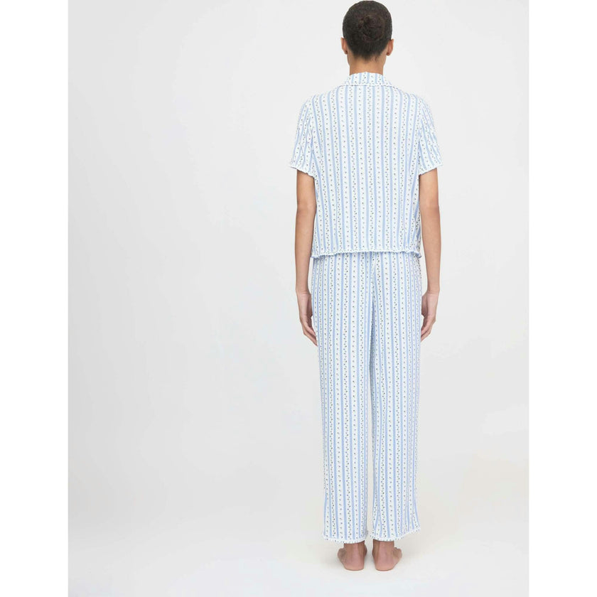 The Marina Pajama Set - Blue Petal Stripe