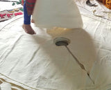 Handmade Felted Wool Overlapping Flowers Border Cream Christmas Tree Skirt 26"/48"/64"/72"