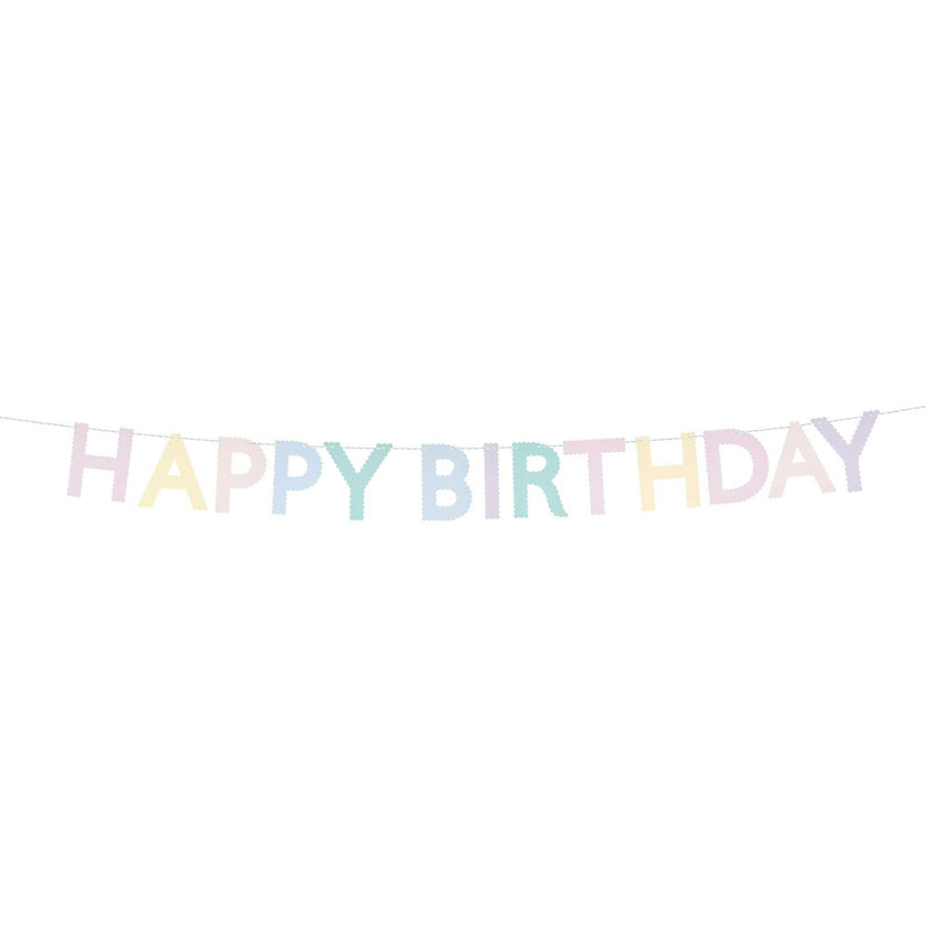 Scallop Pastel Happy Birthday Garland
