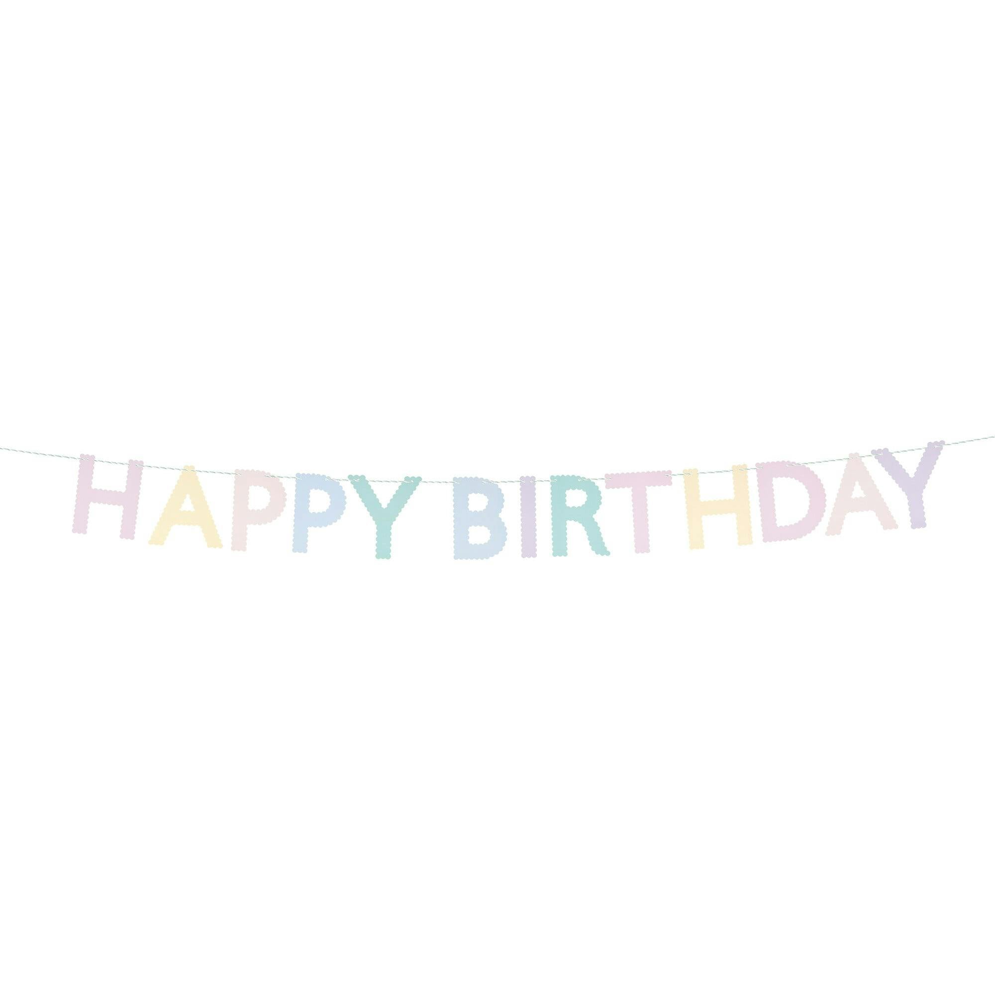Scallop Pastel Happy Birthday Garland