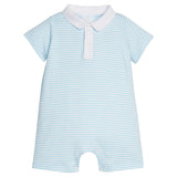 Peter Pan Polo Romper - Sky Stripe