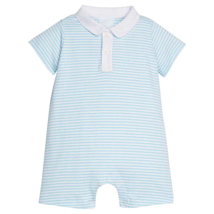 Peter Pan Polo Romper - Sky Stripe
