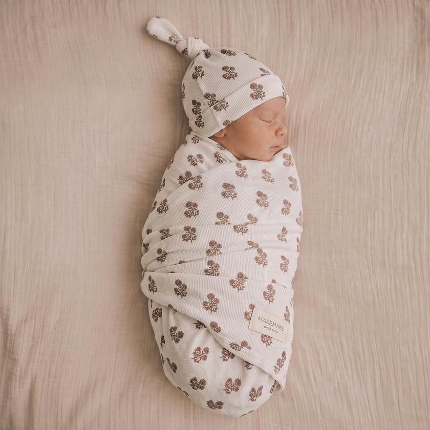 Organic Swaddle Blanket & Hat Set - Loom