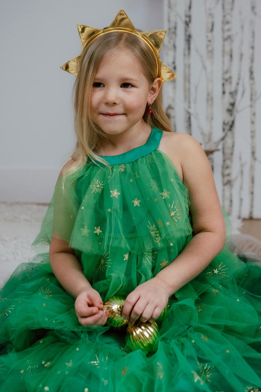 Christmas Tree Dress & Headpiece