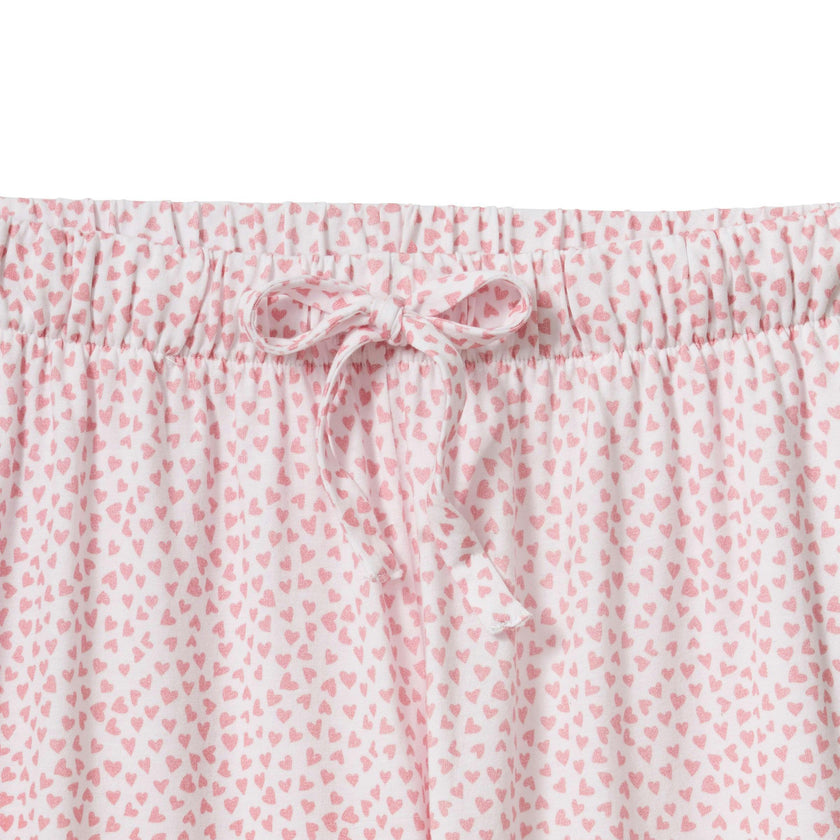 The Olivia Wide Leg Pima Pajama Set in Sweethearts