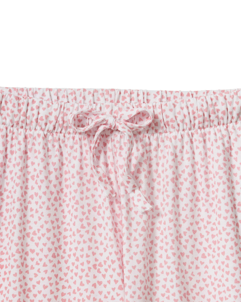 The Olivia Wide Leg Pima Pajama Set in Sweethearts