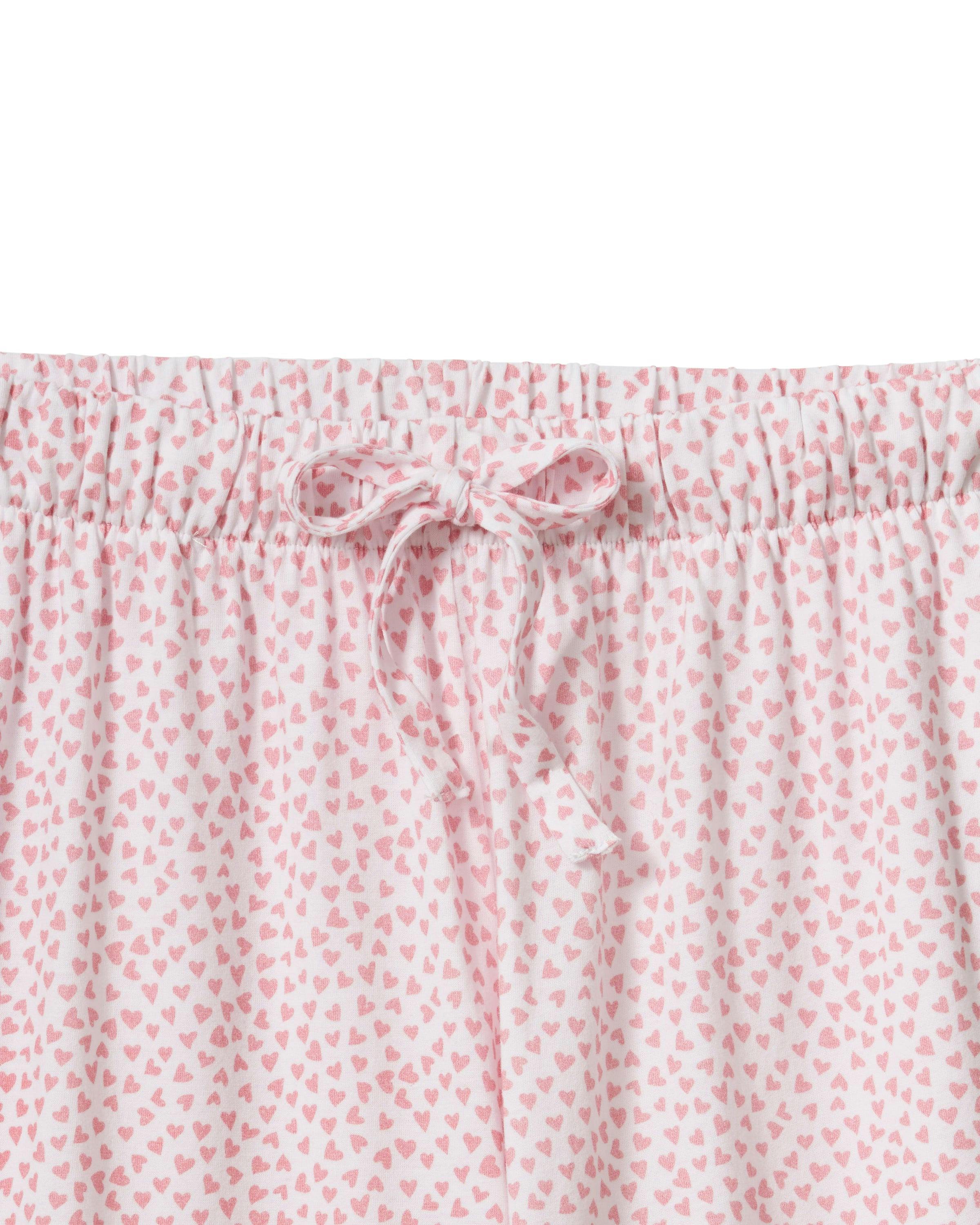 The Olivia Wide Leg Pima Pajama Set in Sweethearts