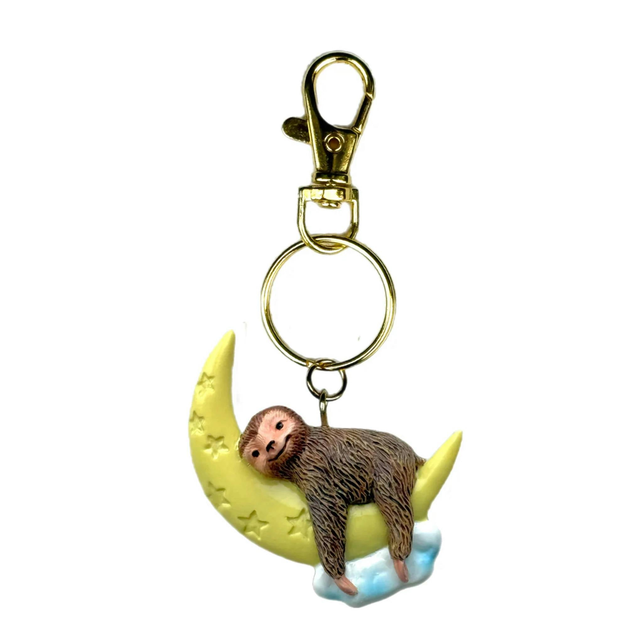 GLOW-IN-THE-DARK SLEEPY SLOTH BAG / KEY CHARM