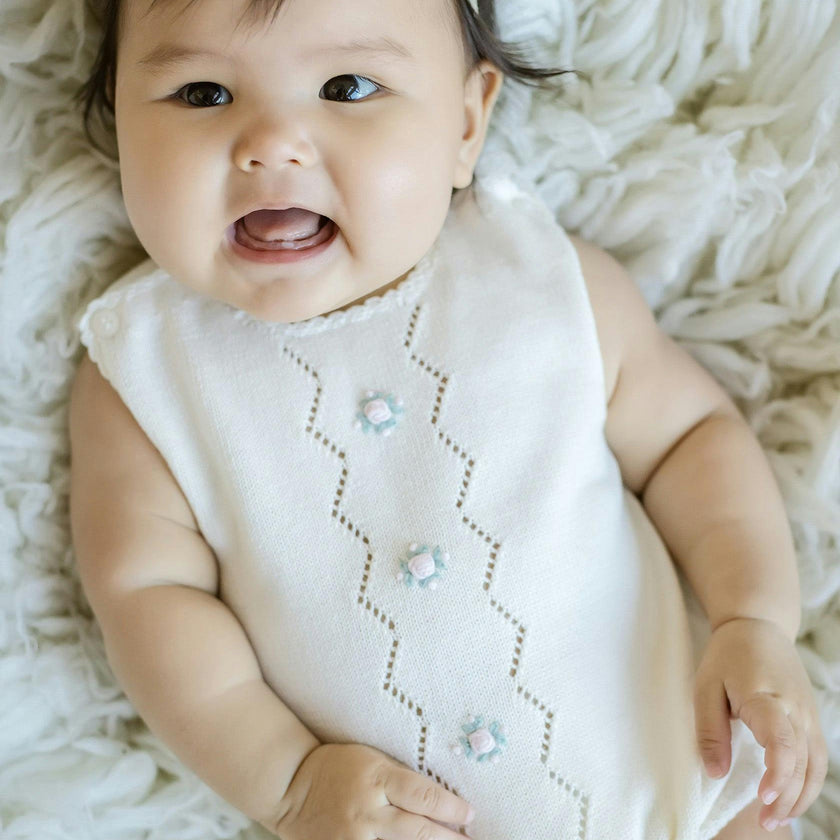 Colette Knit Bubble Romper - Ivory