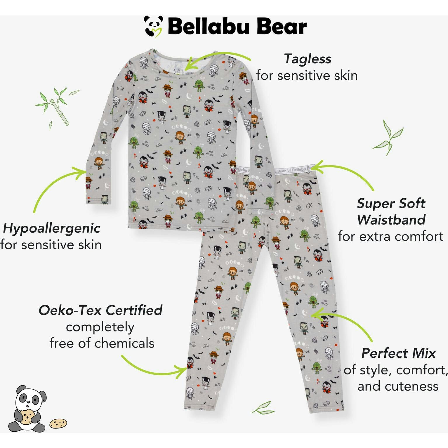 Little Monsters Bamboo Kids Pajamas