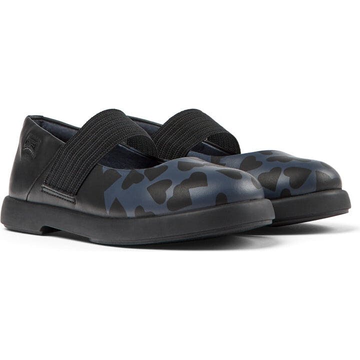 Duet Twins Leather Mary Jane Shoes, Black