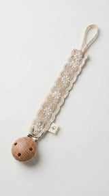 Lace Pacifier Holder (Cream, Yellow, Brown)