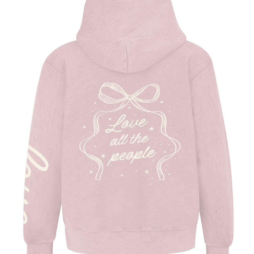 Kids Love People Hoodie-Washed Pink-Girls