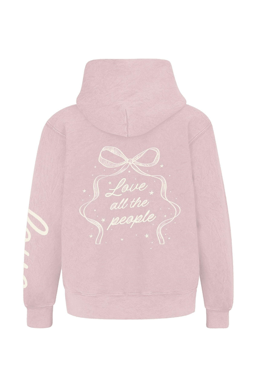 Kids Love People Hoodie-Washed Pink-Girls